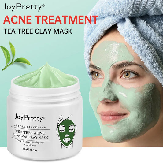 Acne Treatment Facial Mask Natural Tea Tree Pore Cleaning Blackhead Remove Oil Control Pimple Skin Care Products Face Clay Mask