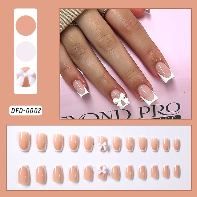 Petal Press-On Nails, Square Short