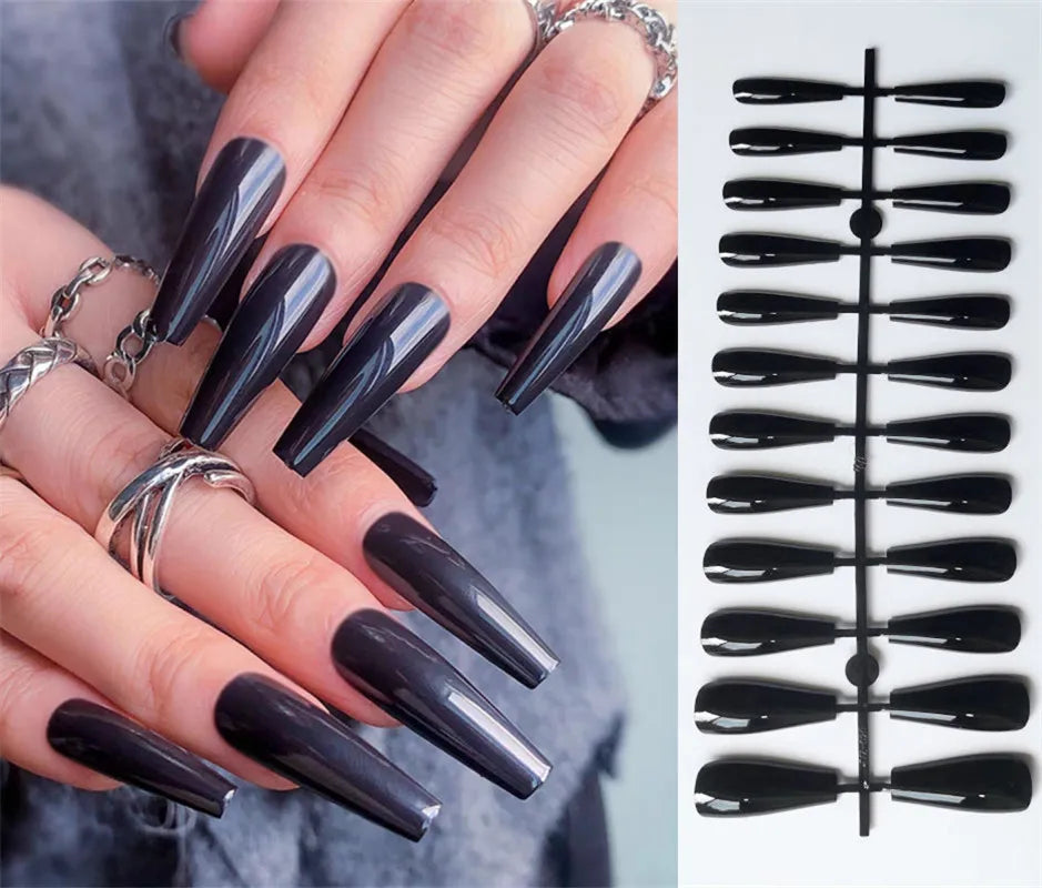 Ember Press-On Nails, Coffin Medium