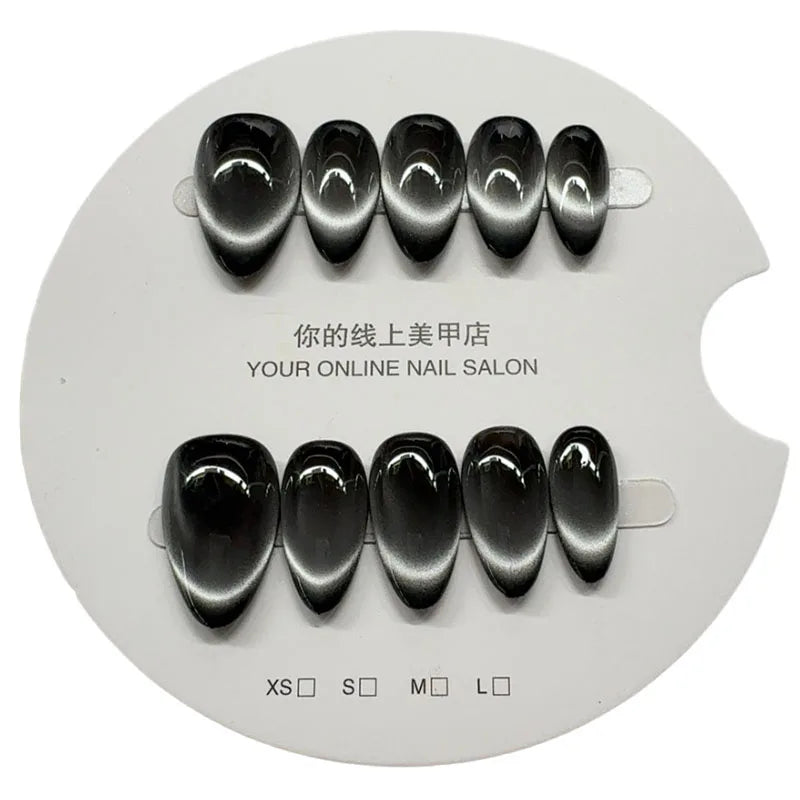 Shimmer Press-On Nails, Almond Medium