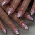 Glazed Cat Eye Press-On Nails, Almond Short