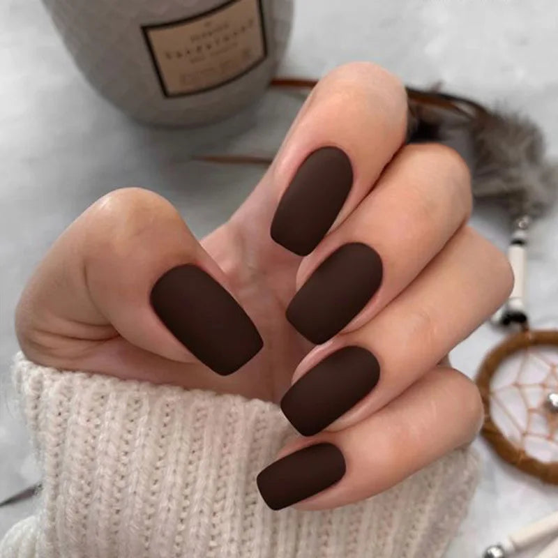 Matte Press-On Nails, Almond Medium
