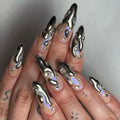 Obsidian Press-On Nails, Stiletto Long