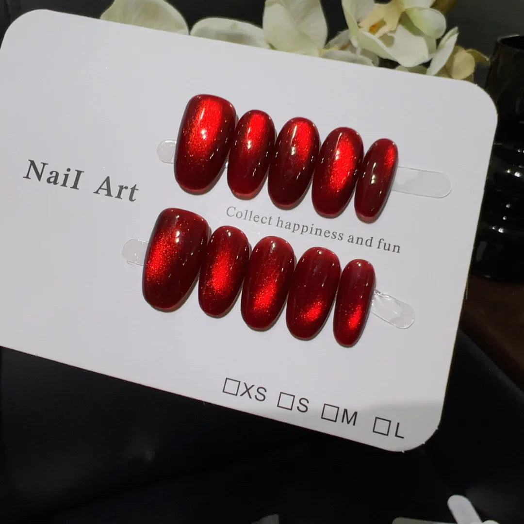 Shimmer Press-On Nails, Almond Medium