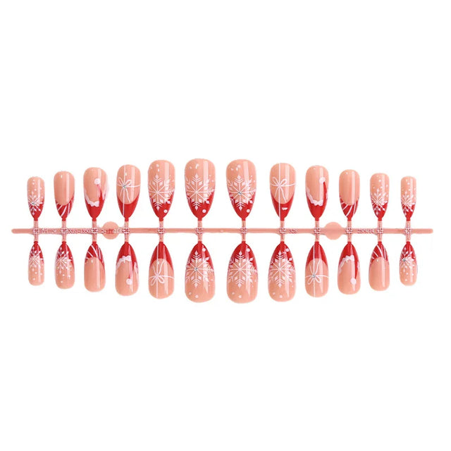 Santa Hat French Press-On Nails, Almond Medium