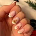 Gingerbread French Press-On Nails, Almond Short