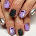 Purple Ghost Press-On Nails, Square Short