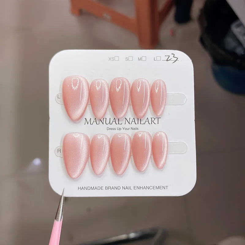 Shimmer Press-On Nails, Almond Medium
