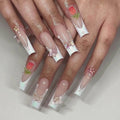Ivory Tip Ballet Press-On Nails, Coffin Long