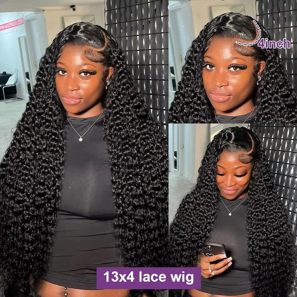 250% 13x6 HD Loose Deep Wave Lace Frontal Wig Brazilian Curly Water Wave 13x4 Lace Front Wig 5x5 Closure Wigs For Women