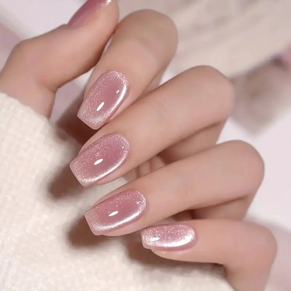 Cat Eye Press-On Nails, Square Medium