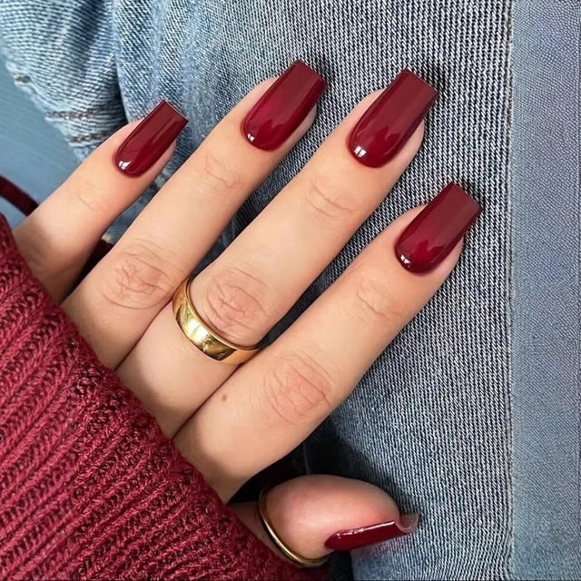 Ember Press-On Nails, Coffin Medium