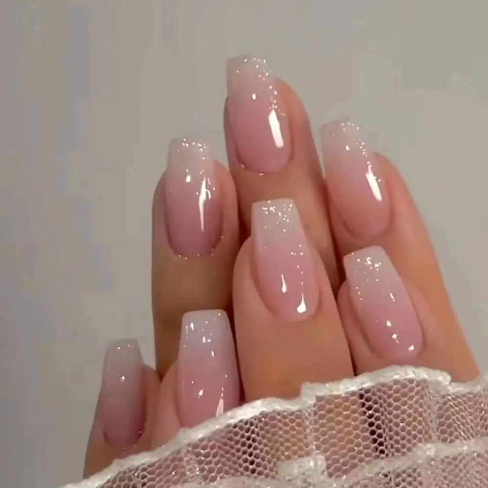 Ombre Ballerina Press-On Nails, Coffin Medium