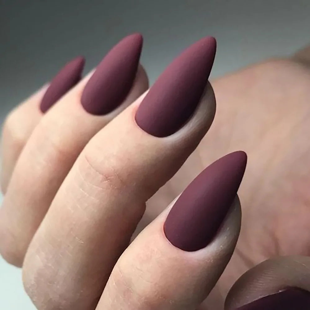 Matte Press-On Nails, Almond Medium