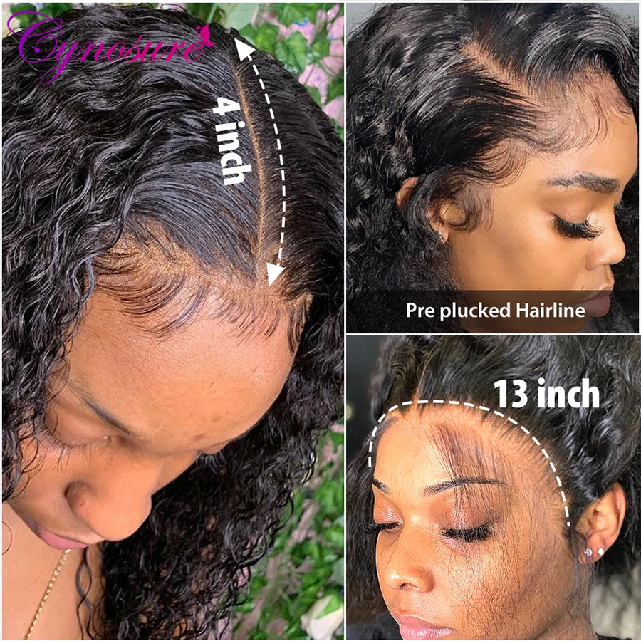 13x4/13x6 HD Transparent Lace Front Human Hair Wigs PrePlucked 4x4 Closure Wig Brazilian Kinky Curly Lace Frontal Wig