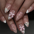 Bow Blossom Press-On Nails, Almond Long