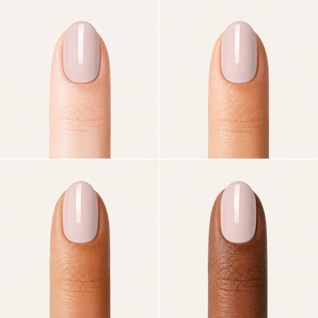 Ballet Press-On Nails, Short Oval — Grille 4 doigts (4 carnations, crème)