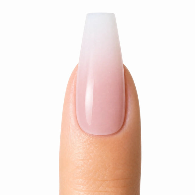 Bare Ballerina Press-On Nails, Coffin Long — Packshot fond blanc (variante / Shopping)
