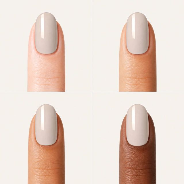 Bare Press-On Nails, Short Oval — Grille 4 doigts (4 carnations, crème)