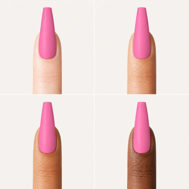 Bubblegum Press-On Nails, Long Coffin — Grille 4 doigts (4 carnations, crème)
