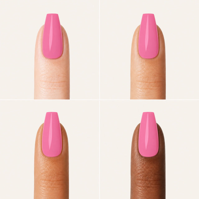 Bubblegum Press-On Nails, Medium Coffin — Grille 4 doigts (4 carnations, crème)