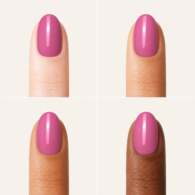 Bubblegum Press-On Nails, Short Oval — Grille 4 doigts (4 carnations, crème)