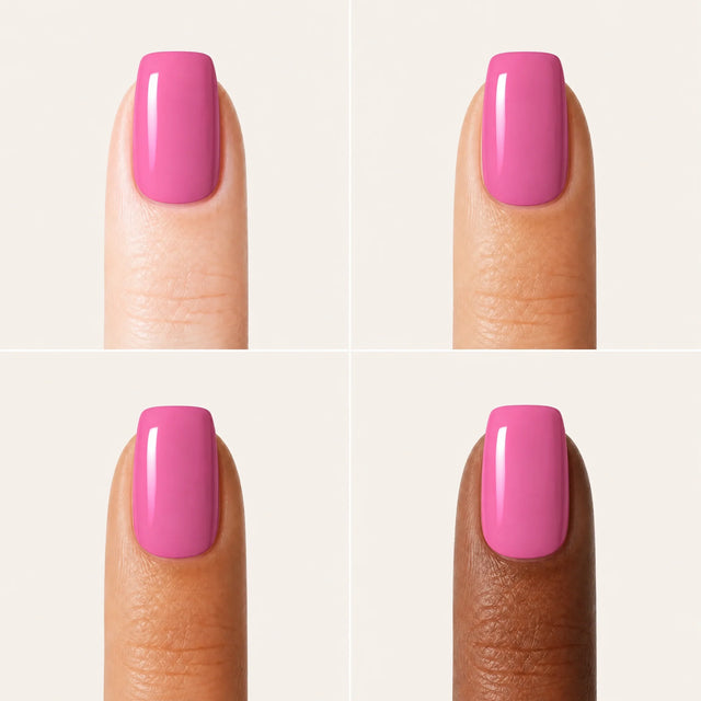 Bubblegum Press-On Nails, Short Square — Grille 4 doigts (4 carnations, crème)
