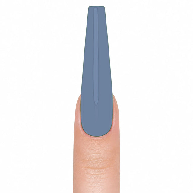 Denim Press-On Nails, Long Coffin