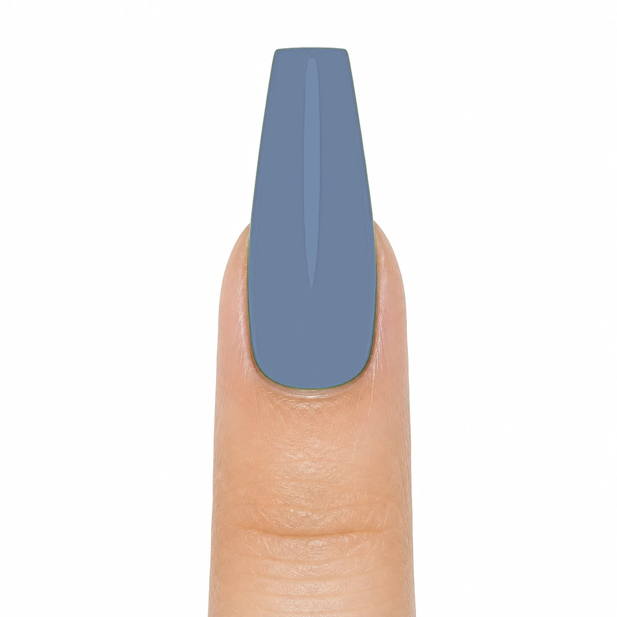 Denim Press-On Nails, Medium Coffin