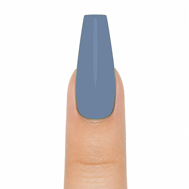 Denim Press-On Nails, Medium Coffin