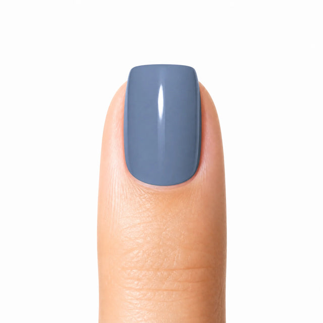 Denim Press-On Nails, Short Square — Packshot fond blanc (variante / Shopping)