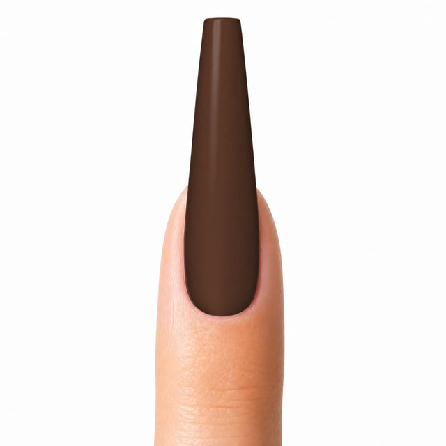 Espresso Press-On Nails, Long Coffin — Packshot fond blanc (variante / Shopping)