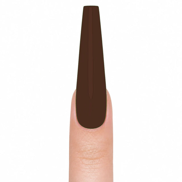 Espresso Press-On Nails, Long Coffin