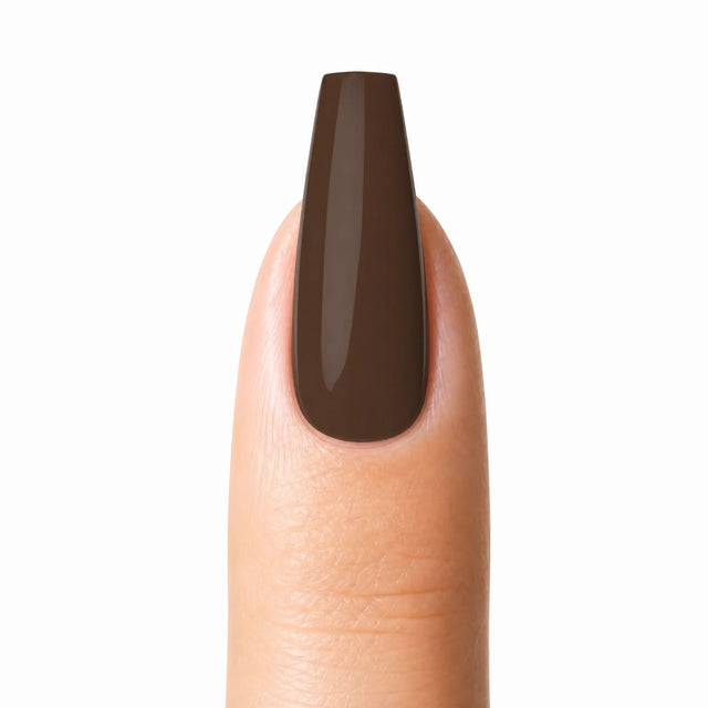 Espresso Press-On Nails, Medium Coffin — Packshot fond blanc (variante / Shopping)