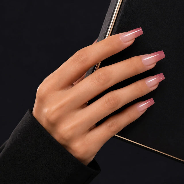 Gradient Press-On Nails, Almond Long