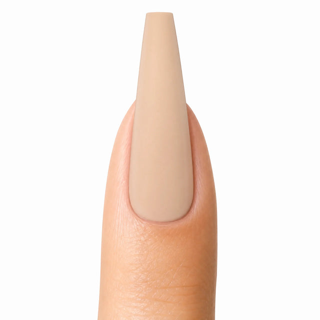 Latte Press-On Nails, Long Coffin — Packshot fond blanc (variante / Shopping)