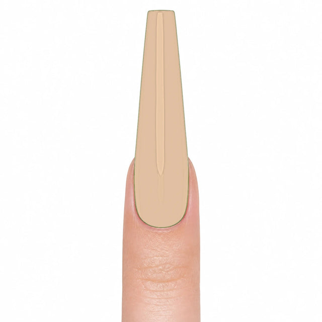 Latte Press-On Nails, Long Coffin