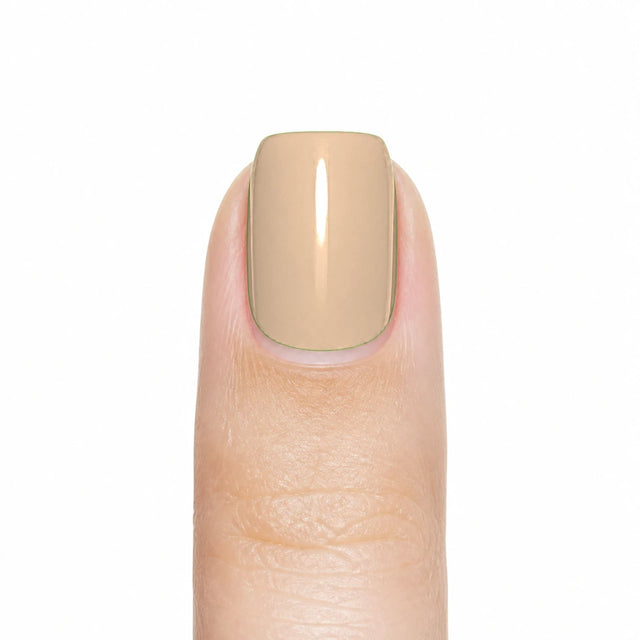 Latte Press-On Nails, Short Square