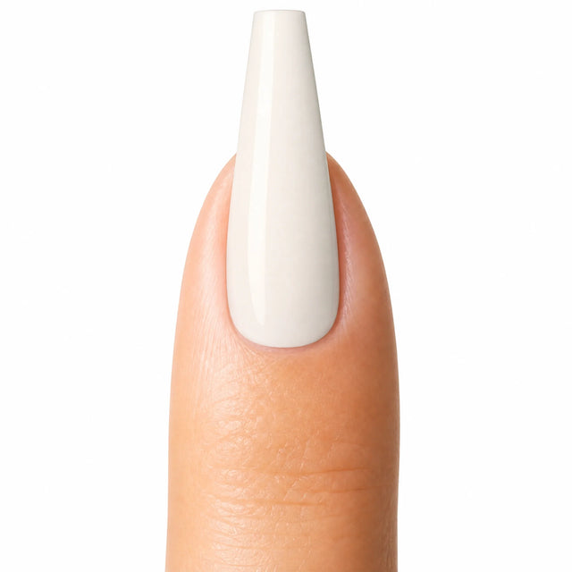 Milk Glaze Press-On Nails, Long Coffin — Packshot fond blanc (variante / Shopping)