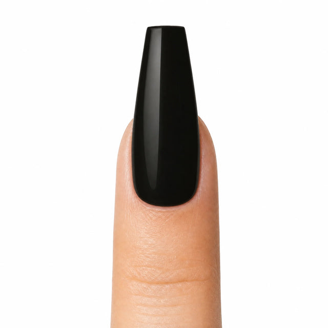 Noir Press-On Nails, Medium Coffin — Packshot fond blanc (variante / Shopping)