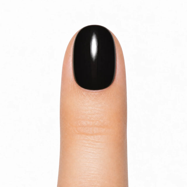 Noir Press-On Nails, Short Oval — Packshot fond blanc (variante / Shopping)