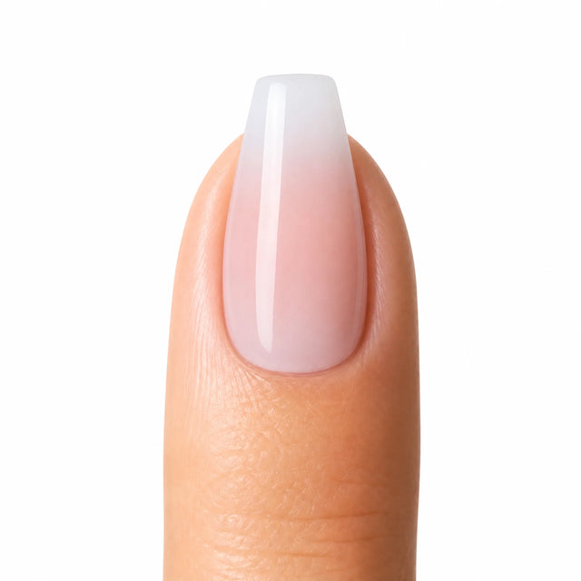 Ombre Ballerina Press-On Nails, Coffin Medium — Packshot fond blanc (variante / Shopping)