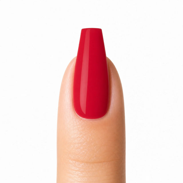 Rouge Press-On Nails, Medium Coffin — Packshot fond blanc (variante / Shopping)