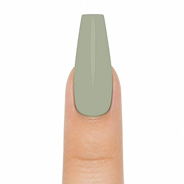 Sage Press-On Nails, Medium Coffin