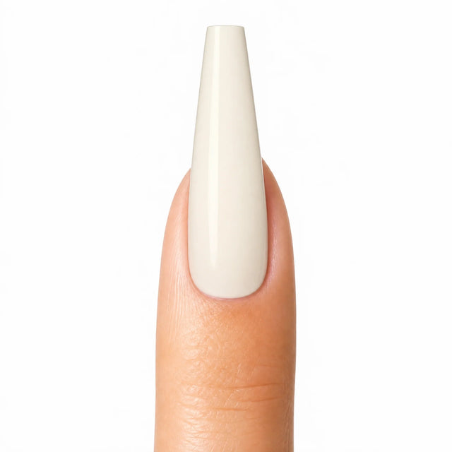 Vanilla Press-On Nails, Long Coffin — Packshot fond blanc (variante / Shopping)