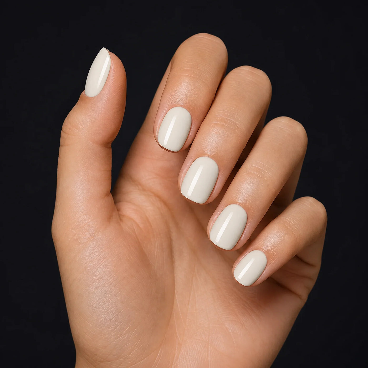 Vanilla Press-On Nails, Short Oval