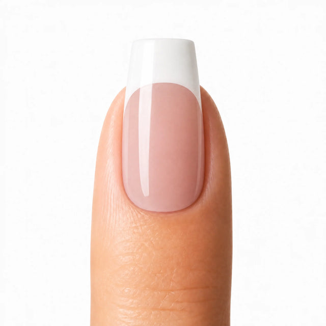 White Tip Press-On Nails, Coffin Medium — Packshot fond blanc (variante / Shopping)