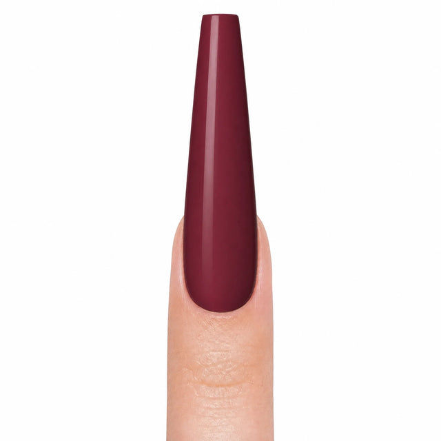Wine Press-On Nails, Long Coffin — Packshot fond blanc (variante / Shopping)